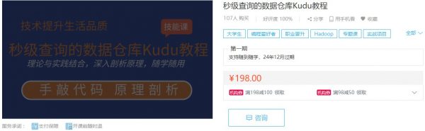 Kudu分布式数据库：秒级查询的数据仓库Kudu视频教程，云盘